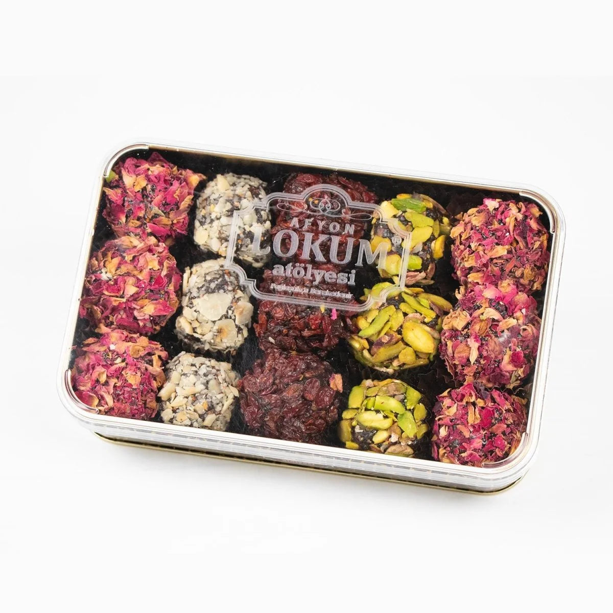 Lokum Atolyesi | Fig Balls Covered with Nuts (Fig Atom) in Metal Box