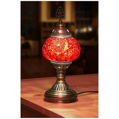 Mosaic Table Lamp, Small, No26, Red