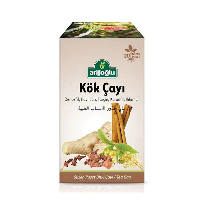 Cinnamon & Ginger Root Herbal Tea - Invigorating Blend, 20 Bags