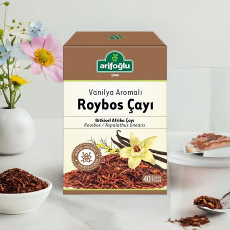 Vanilla Rooibos Spring Tea Bags - Refreshing Herbal Blend (40 Count)