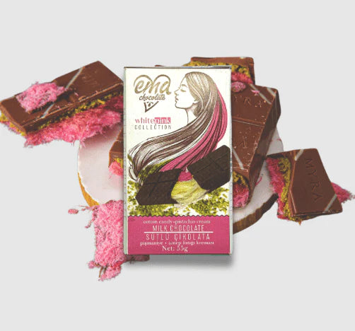 Angel Hair Milk Chocolate with Pistachio & Cotton Candy - 55gr
