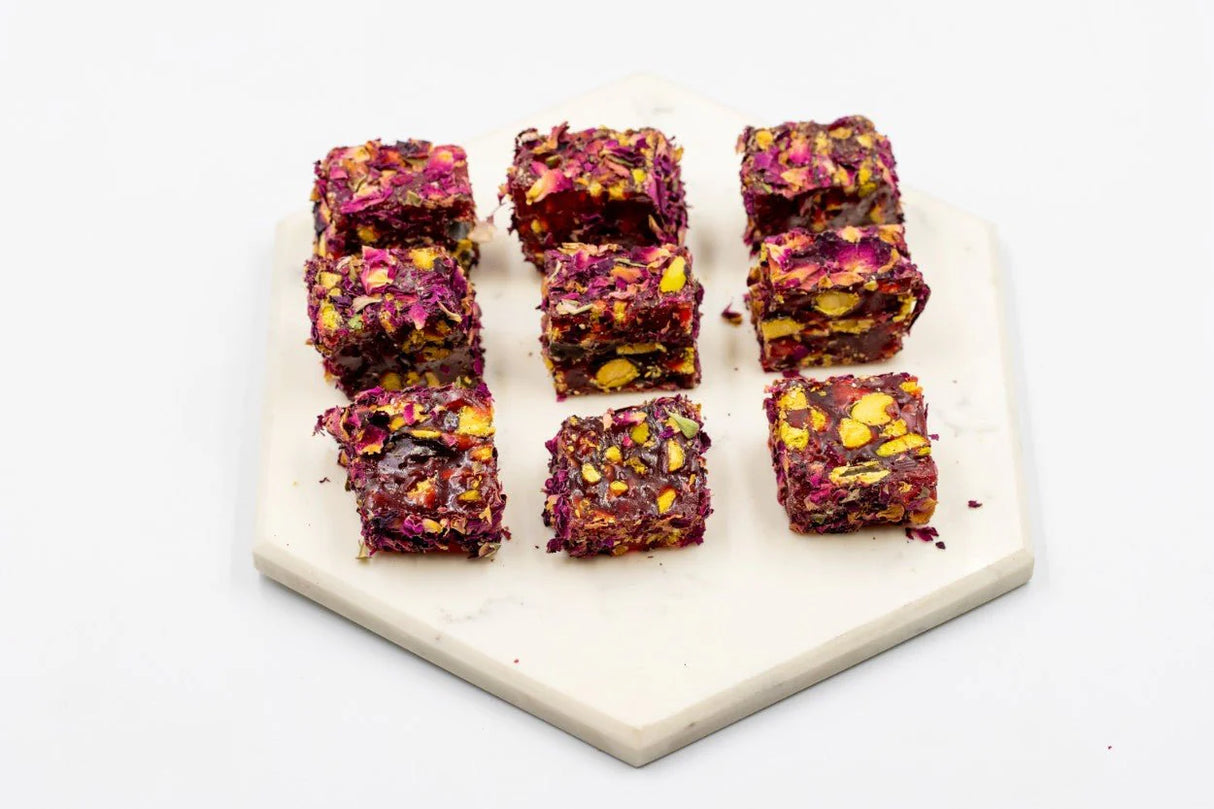 Eyup Sultan Turkish Delight Pistachio Pomegranate Wick with Rose Petals - The Indispensable Dessert