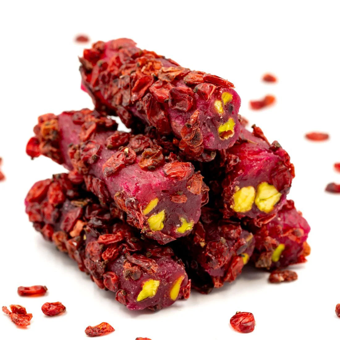 Ganik Sarsultan | Turkish Delight Pistachio Pomegranate Fingers with Barberries