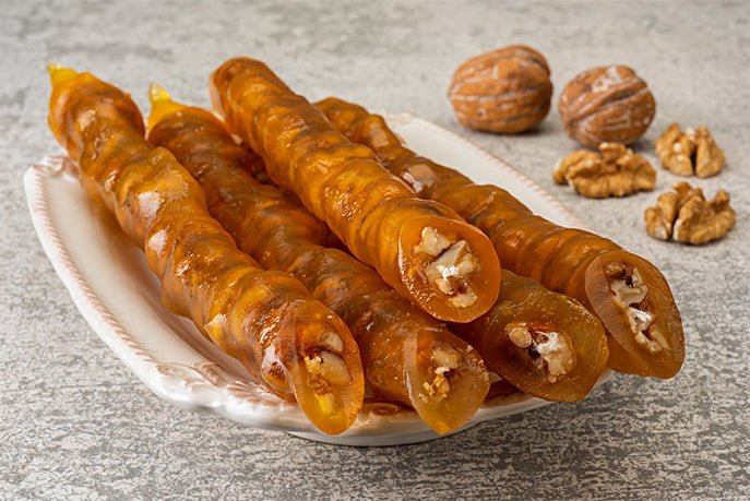 Ganik Sarsultan | Turkish Walnut Sausage Churchkhela (Cevizli Sucuk)
