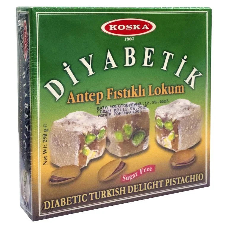 Koska | Sugar-Free, Diabetic Turkish Delight with Whole Pistachios