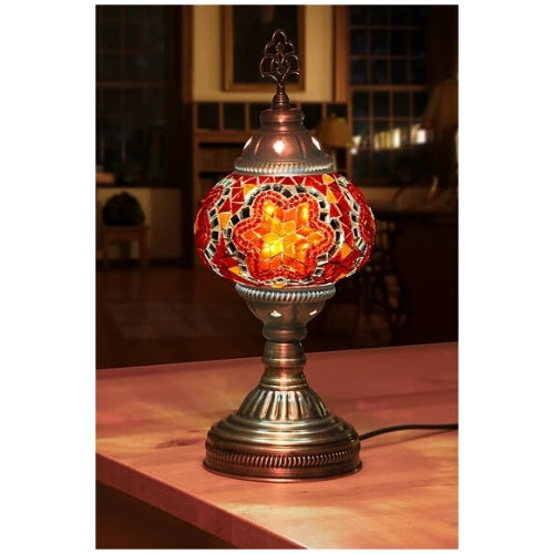 Mosaic Table Lamp, Small, No13 Red Star