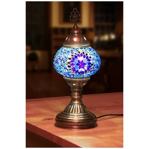 Mosaic Table Lamp, Small, No28 Blue