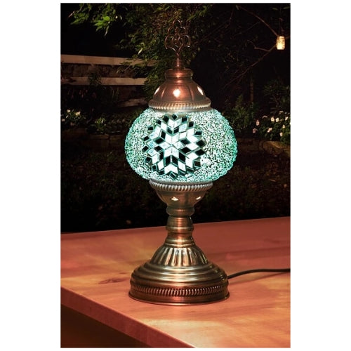 Mosaic Table Lamp, Small, No30 Turqouise Star