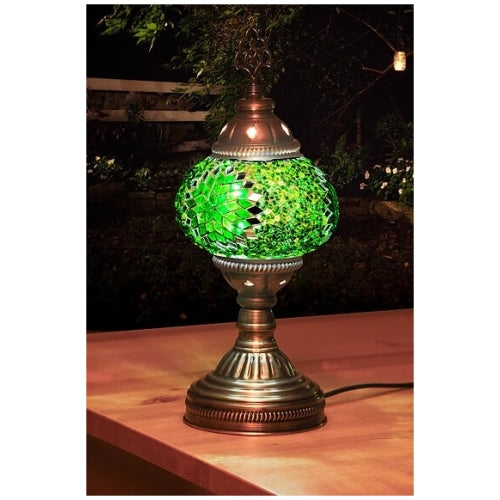 Mosaic Table Lamp, Small, No9 Green Stars