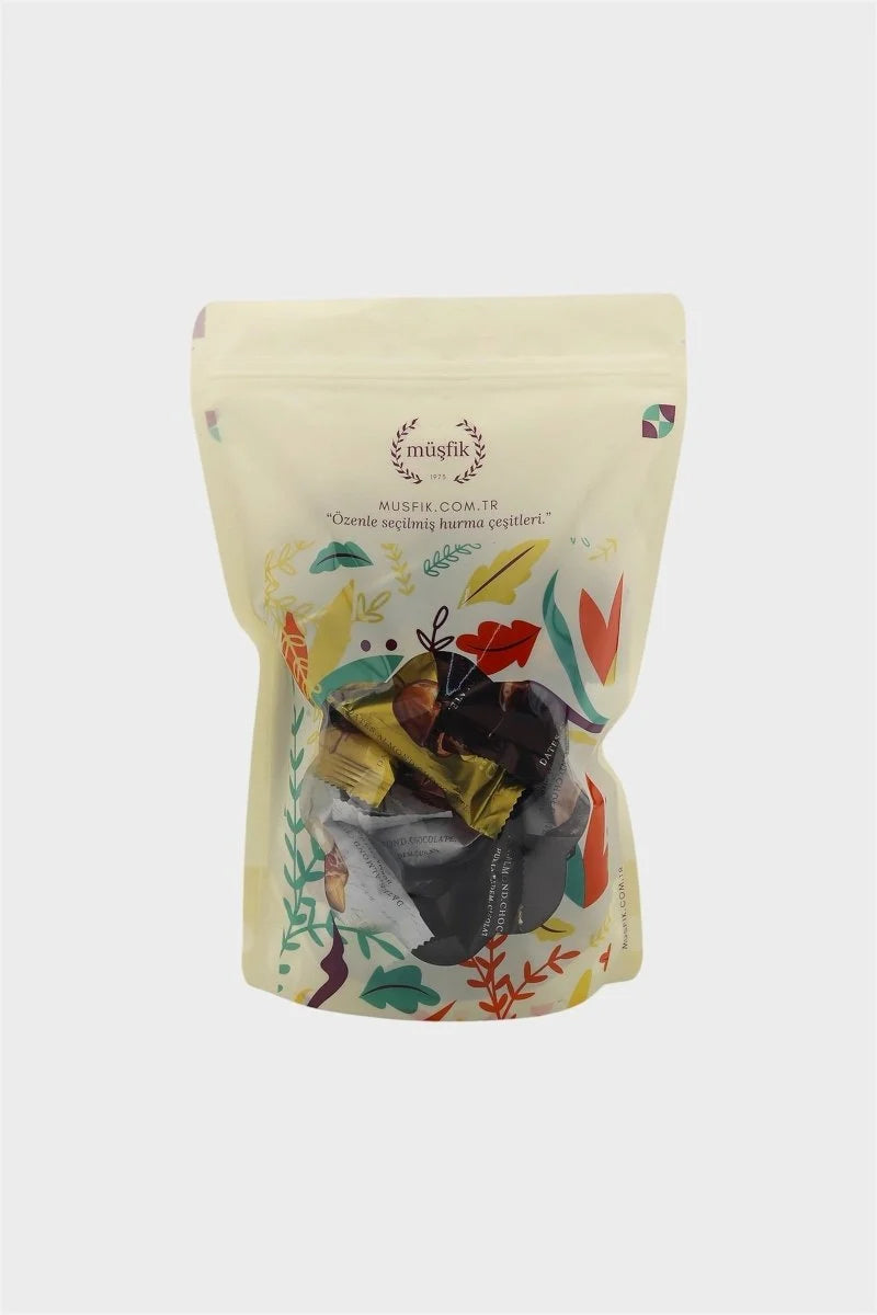 Gourmet Belgian Chocolate Covered Dates with Crunchy Almonds - Luxury Gift, Snack & Dessert, 500g