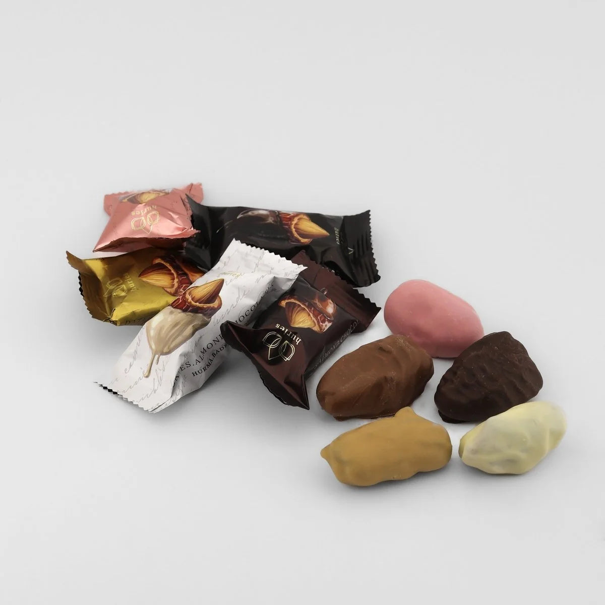 Gourmet Belgian Chocolate Covered Dates with Crunchy Almonds - Luxury Gift, Snack & Dessert, 500g