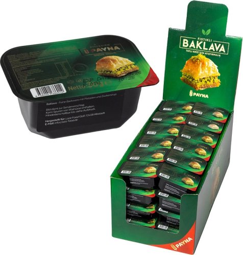 Payna | Pistachio Baklava Family Size Box - 48 Single Serve Slices