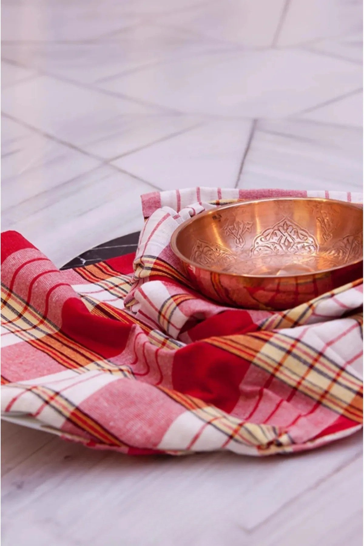 Peshtemal Classic Hammam Style Thin Towel, Red
