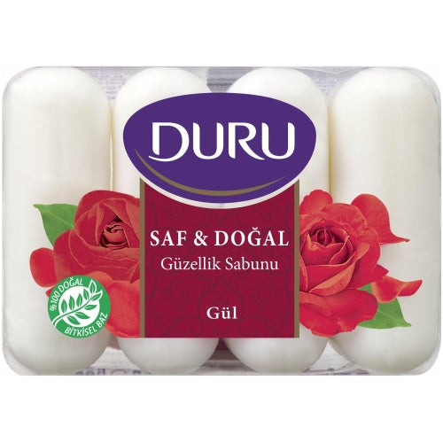 Pure & Natural Rose Beauty Soap, Duru, 4 x 70g – 2.47oz