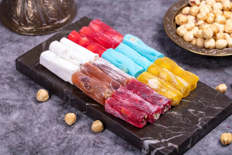 Sukru Efendi 1935 | Mix Turkish Delight Fingers with Pistachio and Hazelnut in Gift Metal Box