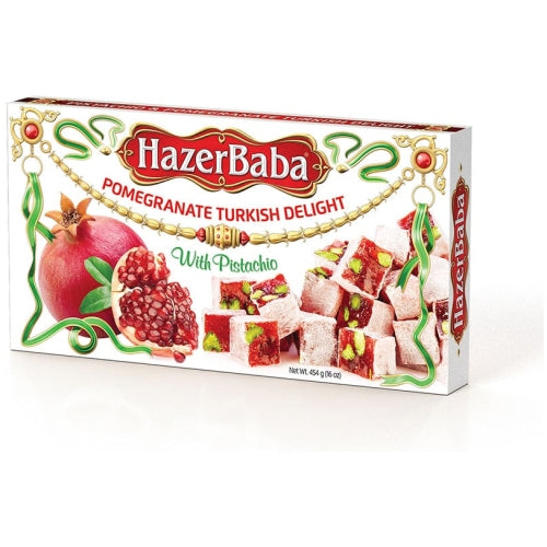 Hazer Baba | Pomegranate Turkish Delight with Pistachio, 454g-16oz